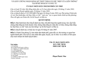 Quyết định 77/2006/QĐ-UBND Quy chế phối hợp liên ngành trong việc cấp Giấy chứng nhận đăng ký kinh doanh,mẫu dấu,đăng ký thuế