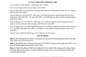 Quyết định 36/2006/QĐ-UBND phân cấp nguồn thu chi giữa cấp ngân sách địa phương