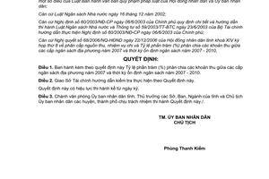 Quyết định 25/2006/QĐ-UBND tỷ lệ phần trăm phân chia khoản thu giữa