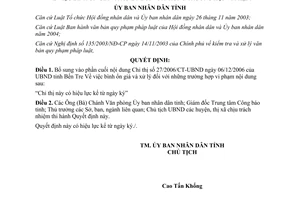 Quyết định 2602/2006/QĐ-UBND bình ổn giá xử lý trường hợp vi phạm Bến Tre