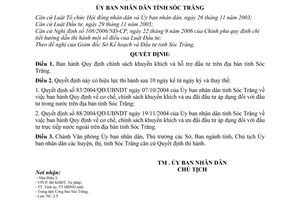 Quyết định 47/2006/QĐ-UBND chính sách khuyến khích hỗ trợ