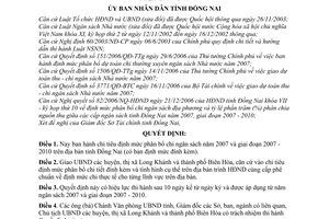 Quyết định 90/2006/QĐ-UBND  định mức phân bổ chi ngân sách địa phương năm 2007 giai đoạn 2007 - 2010