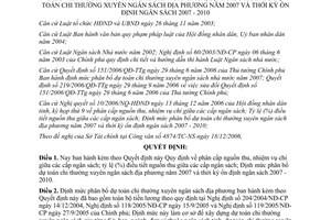 Quyết định 4168/2006/QĐ-UBND phân cấp nguồn thu chi giữa các cấp ngân sách
