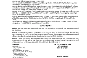 Quyết định 179/2006/QĐ-UBND giá đất thành phố Hồ Chí Minh