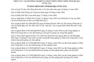 Quyết định 4689/2006/QĐ-UBND tiếp nhận giải quyết hồ sơ cơ chế một cửa tại Sở NNPTNT Bà Rịa Vũng Tàu