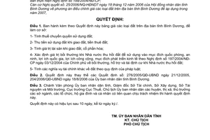 Quyết định 267/2006/QĐ-UBND bảng giá đất trên địa bàn tỉnh Bình Dương