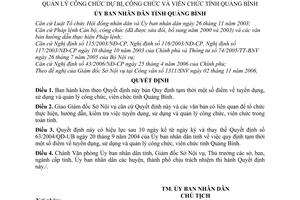 Quyết định 58/2006/QĐ-UBND tuyển dụng, sử dụng và quản lý công chức