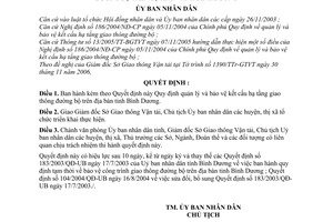 Quyết định 272/2006/QĐ-UBND quản lý bảo vệ kết cấu hạ tầng giao thông đường bộ