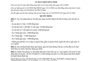 Quyết định 273/2006/QĐ-UBND mức thu phí bến khách cầu Phú Cường Bình Dương