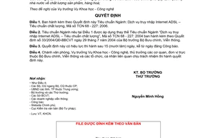 Quyết định 55/2006/QĐ-BBCVT  Tiêu chuẩn Ngành TCN 68 - 227: 2006.