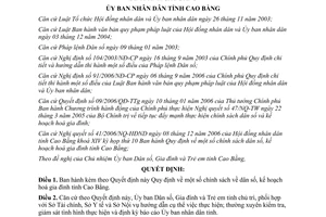 Quyết định 3002/2006/QĐ-UBND chính sách dân số kế hoạch hoá gia đình Cao Bằng