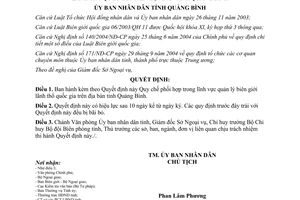 Quyết định 59/2006/QĐ-UBND phối hợp quản lý biên giới lãnh thổ quốc gia Quảng Bình