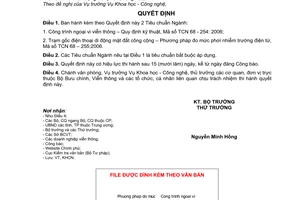 Quyết định 54/2006/QĐ-BBCVT  2 Tiêu chuẩn Ngành TCN 2006