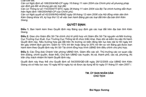 Quyết định 44/2006/QĐ-UBND Bảng quy định giá các loại đất