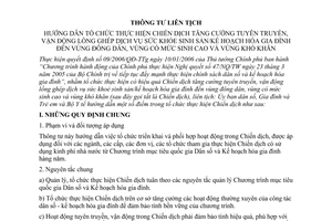 Thông tư liên tịch 02/2006/TTLT-UBDSGĐTE-BYT hướng dẫn tổ chức thực hiện chiến dịch tăng cường tuyên truyền kế hoạch hóa gia đình vùng đông dân