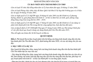 Quyết định 2853/QD-UBND năm 2006 quy hoạch cửa hàng xăng dầu Cần Thơ