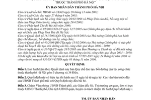 Quyết định 237/2006/QĐ-UBND Quy chế đào tạo, bồi dưỡng cán bộ, công chức thành phố Hà Nội