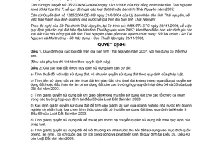 Quyết định 2958/2006/QĐ-UBND quy định giá đất trên địa bàn tỉnh Thái Nguyên