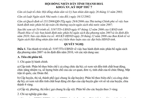 Nghị quyết 54/2006/NQ-HĐND định mức phân bổ ngân sách địa phương năm 2007