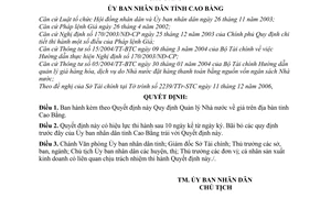 Quyết định 3026/2006/QĐ-UBND quản lý nhà nước giá