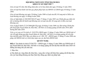 Nghị quyết 65/2006/NQ-HĐND thăm dò khai thác chế biến và sử dụng quặng sắt