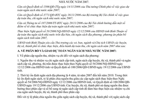 Chỉ thị 08/2006/CT-UBND thực hiện điều hành dự toán thu chi ngân sách nhà nước 2007 Bình Thuận