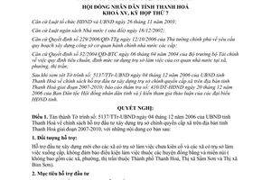 Nghị quyết 69/2006/NQ-HĐND đầu tư xây dựng công sở cơ quan hành chính 2007-2010 Thanh Hóa