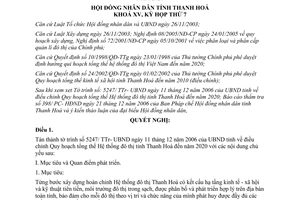 Nghị quyết 68/2006/NQ-HĐND quy hoạch tổng thể hệ thống đô thị Thanh Hoá