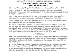 Nghị quyết 57/2006/NQ-HĐND huy động vốn án khu kinh tế Nghi Sơn Thanh Hóa