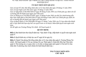 Quyết định 46/2006/QĐ-UBND lập, chấp hành quyết toán ngân sách quận 8