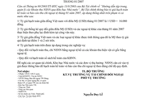 Thông báo 396/2006/TB-BTC tỷ giá hạch toán ngoại tệ tháng 01/2007
