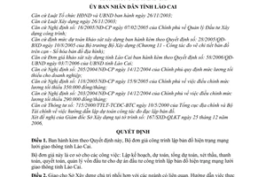 Quyết định 93/2006/QĐ-UBND Bộ đơn giá công trình lập bản đồ hiện trạng mạng lưới giao thông tỉnh Lào Cai