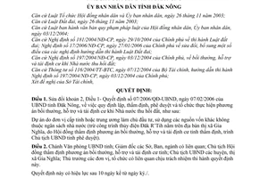 Quyết định 52/2006/QĐ-UBND sửa đổi Quyết định 07/2006/QĐ-UBND