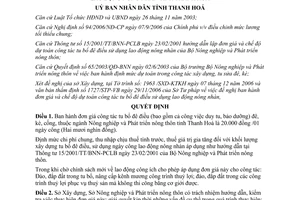 Quyết định 3878/2006/QĐ-UBND đơn giá và chế độ dự toán công tác tu bổ đê điều