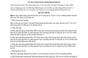 Quyết định 107/2006/QĐ-UBND thu hút bác sĩ về công tác tại Trạm Y tế Phòng khám đa khoa Bình Thuận