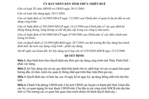 Quyết định 2970/2006/QĐ-UBND Đơn giá xây dựng công trình Thừa Thiên Huế