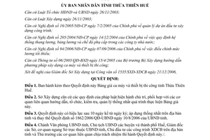 Quyết định 2968/2006/QĐ-UBND Bảng giá ca máy và thiết bị thi công tỉnh