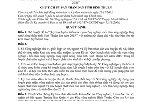 Quyết định 3443/QĐ-UBND phê duyệt Đề án Quy hoạch phát triển cụm công nghiệp