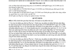 Quyết định 41/2006/QĐ-BYT thời gian thực hiện quy chế Quản lý mỹ phẩm điều chỉnh 35/2006/QĐ-BYT