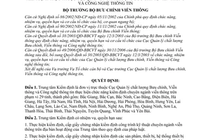 Quyết định 1192/QĐ-BBCVT chức năng, nhiệm vụ, quyền hạn cơ cấu tổ chức Trung tâm kiểm định