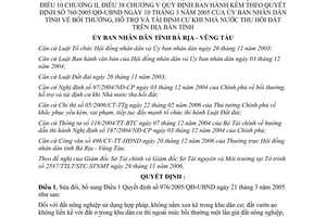 Quyết định 5229/2006/QĐ-UB sửa đổi Quyết định 976/2005/QĐ-UBND Bà Rịa Vũng Tàu