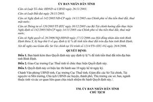 Quyết định 131/2006/QĐ-UBND quy định tỷ lệ % tính tiền thuê đất Bình Định