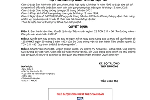 Quyết định 52/2006/QĐ-BGTVT Tiêu chuẩn ngành 22 TCN 211 – 06 “Áo đường mềm – Các yêu cầu và chỉ dẫn thiết kế”