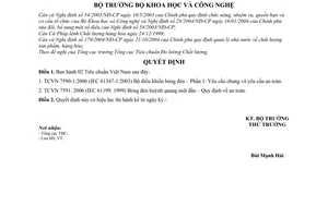 Quyết định 2918/QĐ-BKHCN 2 tiêu chuẩn Việt Nam TCVN 2006