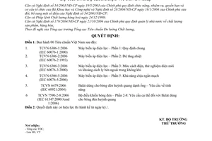 Quyết định 2908/QĐ-BKHCN  6 tiêu chuẩn Việt Nam TCVN 6306 2006