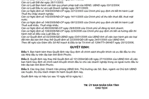 Quyết định 124/2006/QĐ-UBND chính sách khuyến khích ưu đãi đầu tư