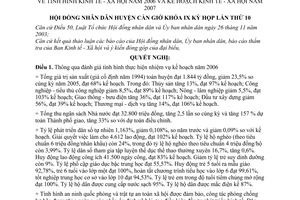 Nghị quyết 56/2006/NQ-HĐND tình hình kinh tế - xã hội năm 2006 và kế hoạch kinh tế - xã hội năm 2007