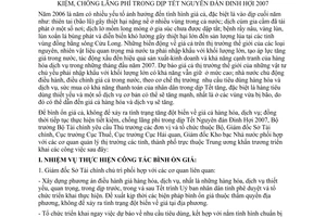 Chỉ thị 05/2006/CT-BTC bình ổn giá thực hành tiết kiệm, chống lãng phí Tết Nguyên đán Đinh Hợi 2007