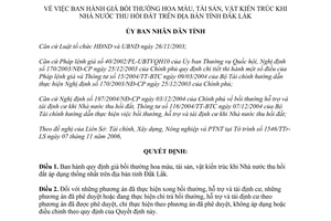 Quyết định 70/2006/QĐ-UBND giá bồi thường hoa màu, tài sản vật kiến trúc