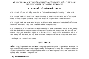 Quyết định 2208/QĐ-UBND phân cấp ký quyết định lương công chức viên chức Kiên Giang